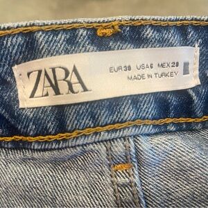 Zara Classic High Waisted Blue Denim Shorts